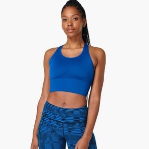 Sweaty Betty Stamina Longline Sports Bra blue size M
